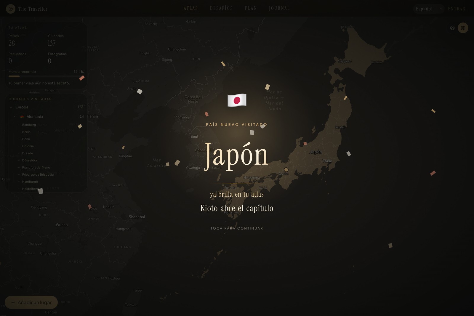 New-country celebration after adding Kioto: Japan now lights up on the atlas